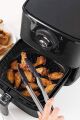 Siyah Isıya Dayanıklı Yıkanılabilir Silikon Fırın Ve Airfryer Yuvarlak Model Pişirme Matı 23 Cm