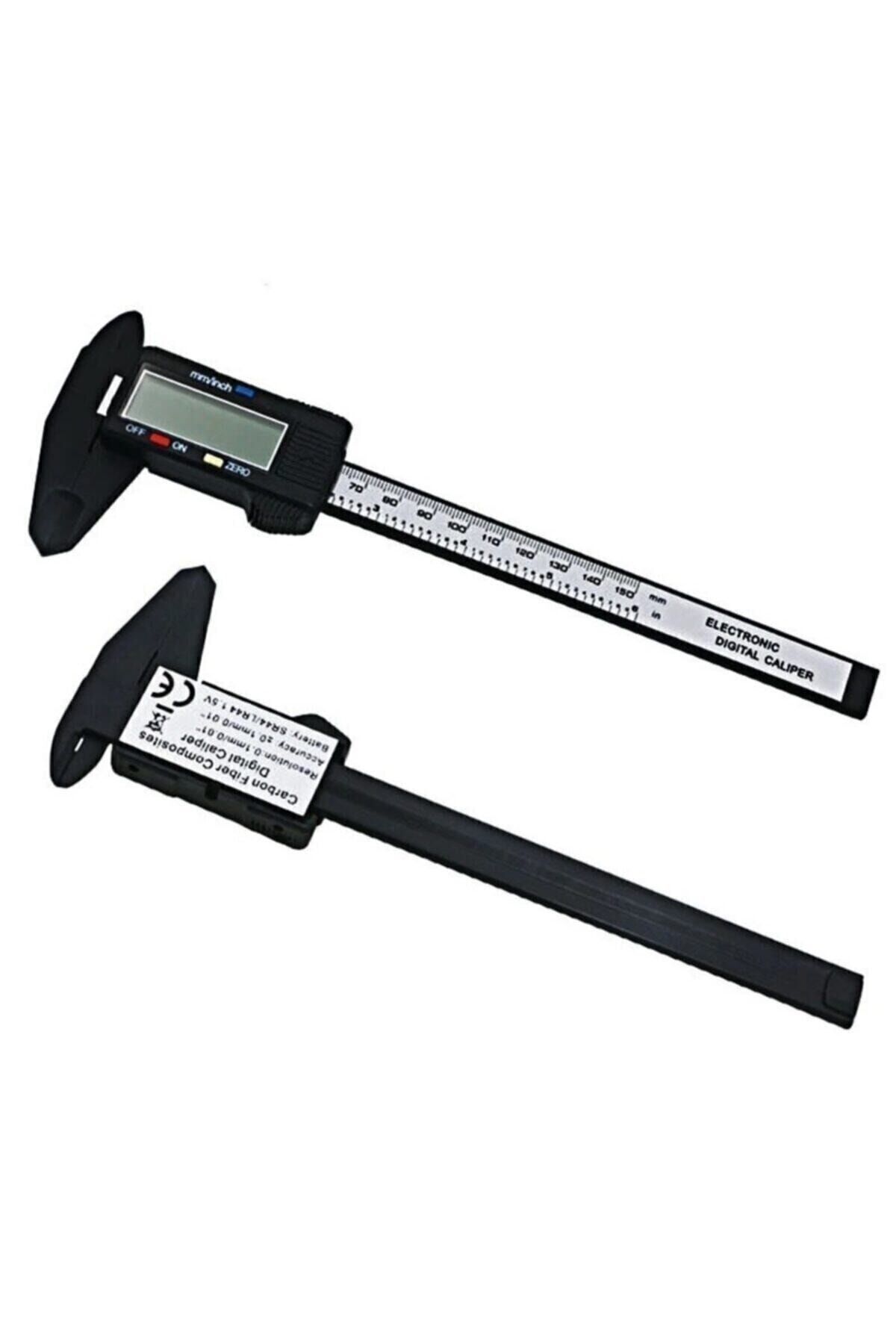 150 Mm Dijital Kumpas Elektronik Fiber Karbon Kaplı Plastik - Kumpas