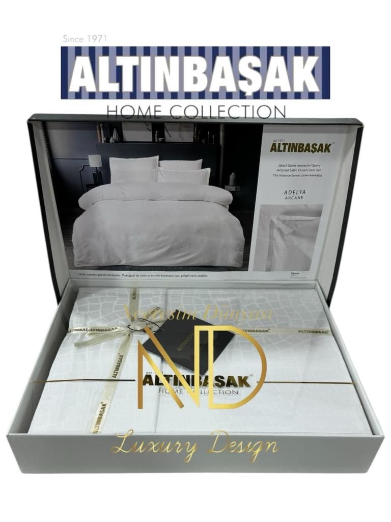 Altınbaşak Jakarlı Saten Çift Kişilik Nevresim Takımı Adelya Arcane
