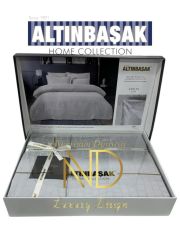 Altınbaşak Jakarlı Saten Çift Kişilik Nevresim Takımı Adelya Puce