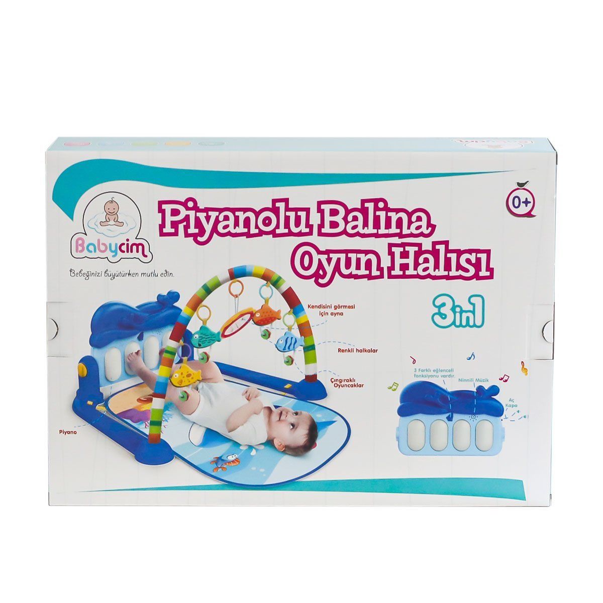 HE0631 Babycim Pianolu Balina Oyun Halısı 