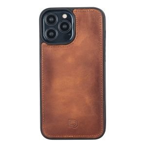 Apple iPhone 13 Pro Max Uyumlu Deri Cüzdanlı Kılıf Antik Taba