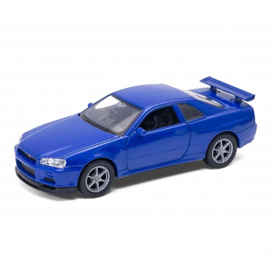 Welly 1:32 Nissan Skyline GTR R34 Çek Bırak Araba - 1 Adet Stokta Olan Gönderilir