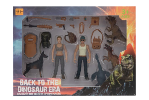 Kadın Erkek Figürlü 3 Dinozorlu ve Aksesuarlı Oyun Seti