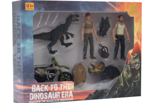 Kadın Erkek Figürlü Motorsiklet ve Dinozor Yumurtalı Oyun Seti