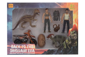 Kadın Erkek Figürlü Motorsiklet ve Dinozor Yumurtalı Oyun Seti