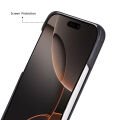 Apple iPhone 17 Air için, Hakiki Deri, El Yapımı Kılıf, Magsafe ile uyumlu, İç Yüzeyi Kadife, Kömür Siyah
