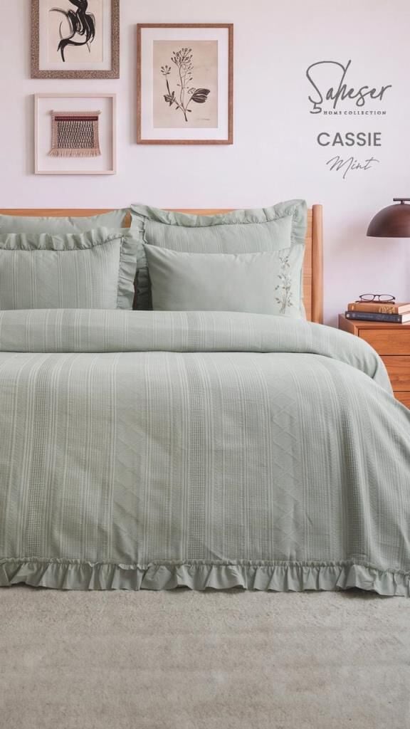 Şaheser Home Collection Yatak Örtüsü Çift Kişilik Cassie Mint
