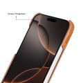 Apple iPhone 17 için, Hakiki Deri, El Yapımı Kılıf, Magsafe ile uyumlu, İç Yüzeyi Kadife, Gölgeli Taba