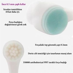2li Set Çift Taraflı Cilt Temizleme Fırçası ve Yeşim Taşı Çift Taraflı Cilt Masaj Aleti