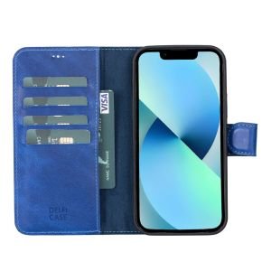 Apple iPhone 12 Pro Uyumlu Deri Cüzdanlı Kılıf Okyanus Mavi