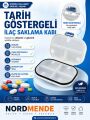 Tarih Göstergeli, Hava Sızdırmaz ve Su Geçirmez İlaç Saklama Kutusu Haftalık Günlük İlaç Organizer Şeffaf Taşınabilir