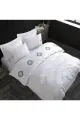 Hobby Elegant Nakışlı Pamuk Saten Çift Kişilik Nevresim Takımı Olimpos Beyaz