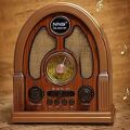 Orta Boy Kubbe Model Retro Ahşap Tasarım Bluetooth Hoparlörlü Radyo – FM/AM Destekli, Şarjlı ve Taşınabilir Radyo NS-7061
